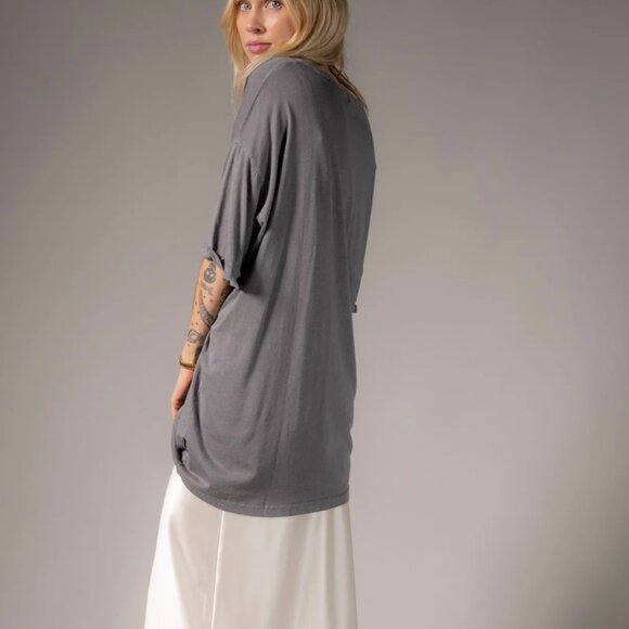 "Be Kind Its Not That Hard" Butterfly Oversized Tee - Picture 2 of 2